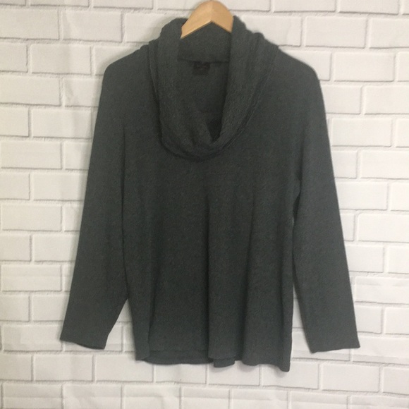 Rafaella Charcoal Gray Cotton Blend Long Sleeve Cowl Neck Pullover Sweater Sz 1X - Picture 2 of 8